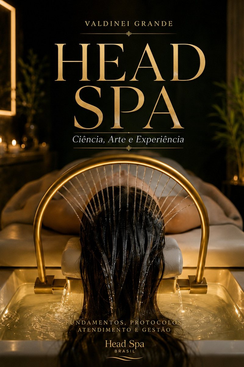 Capa do livro HEAD SPA — Ciência, Arte e Experiência, de Valdinei Grande, Head Spa Brasil.
